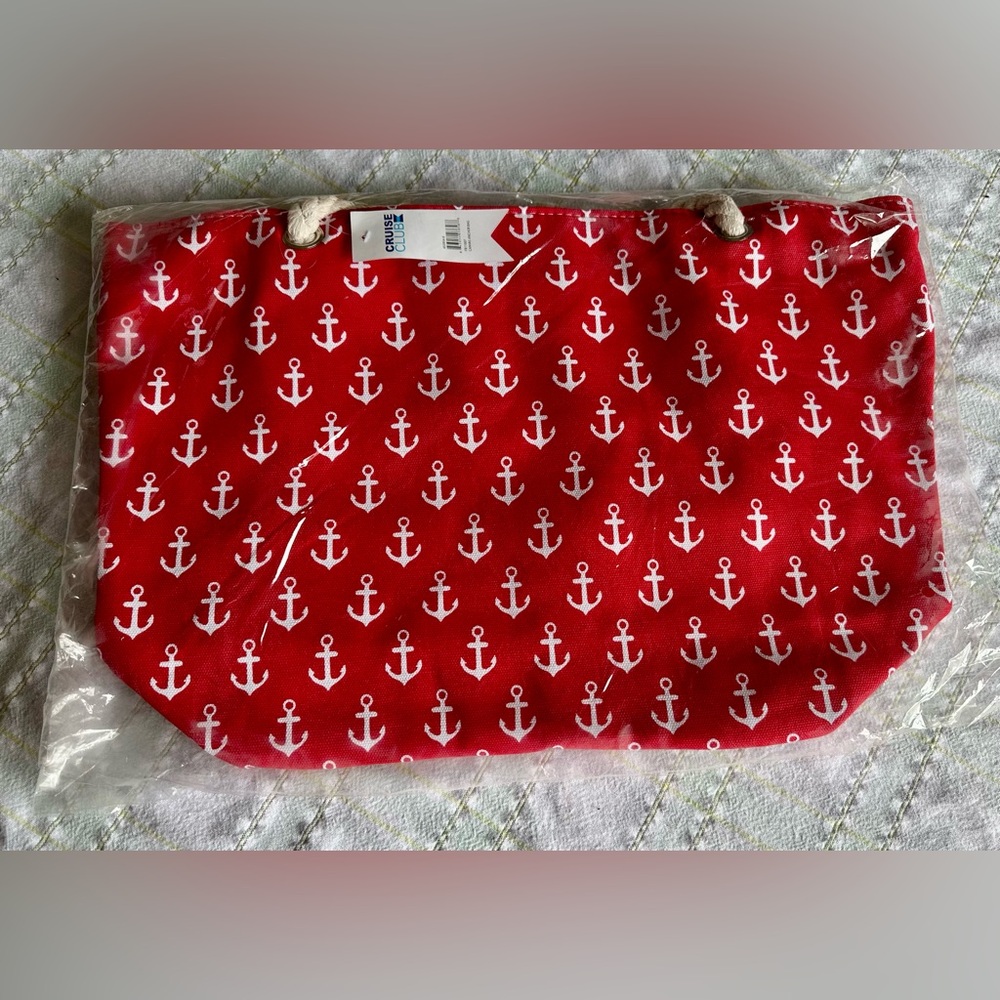 Red Anchor Tote Bag NWT